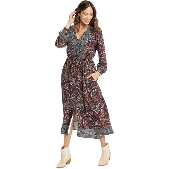 Knox Rose Boho Night Sky Maxi Dress in Multicolor Paisley - Picture 2 of 12